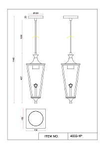 Светильник подвесной Lampion 4002-1P