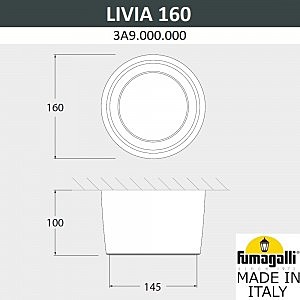 Уличный потолочный светильник Livia 160 3A9.000.000.LXD1L
