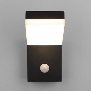 Уличный настенный светильник Sensor 1541 TECHNO LED с датчиком движения Чёрный