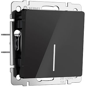 Выключатель Werkel W1110148/ Выключатель одноклавишный с подсветкой (черный акрил)
