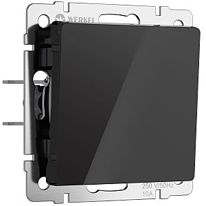 Выключатель Werkel W1112048/ Выключатель одноклавишный проходной (черный акрил)