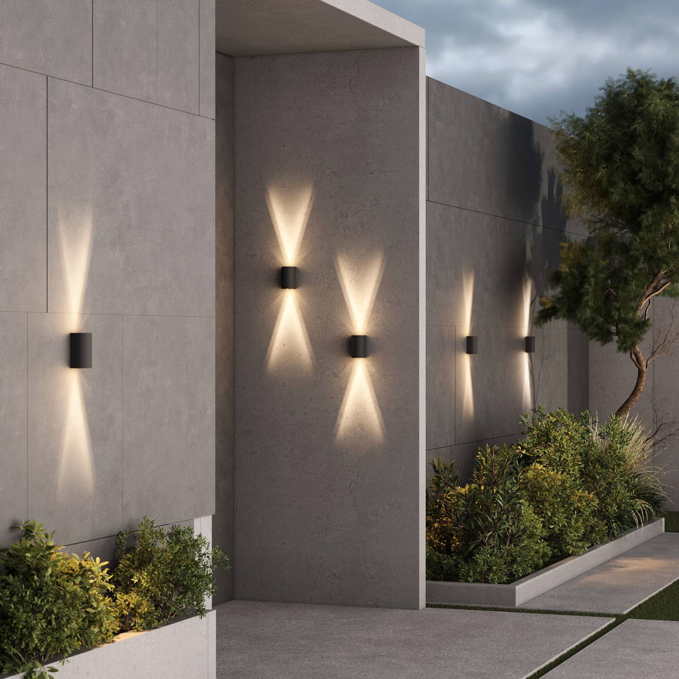 Уличный настенный светильник Elektrostandard Twinray Twinray (35194/W) 4000K черный