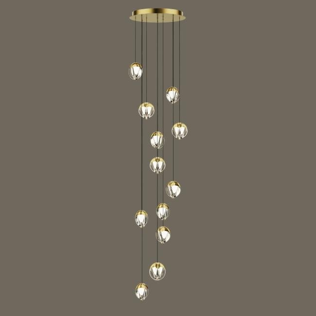 Люстра каскадная Delight Collection MD24001033 MD24001033-12A gold/clear