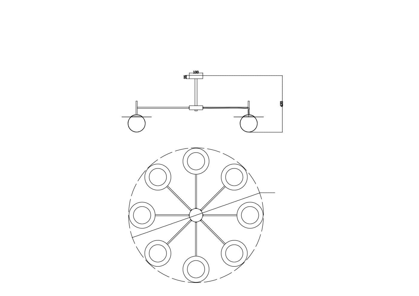 FR5202PL-08BS Потолочная люстра Freya Camelia FR5202PL-08BS