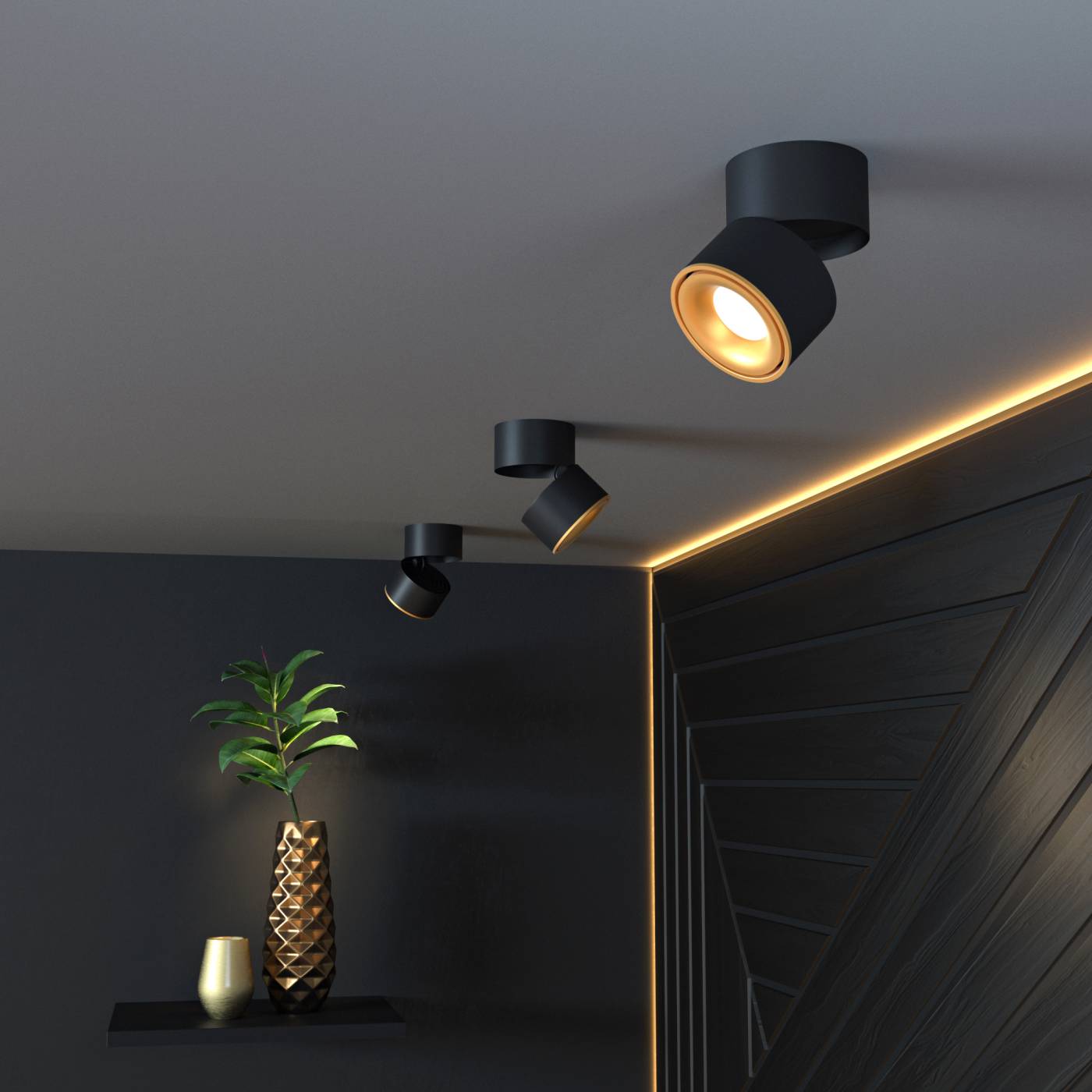 DLR031 15W 4200K 3100 черный матовый/золото Светильник спот Elektrostandard Klips DLR031 15W 4200K 3100 черный матовый/золото