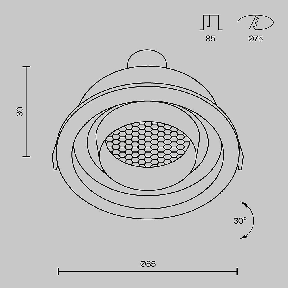 DL113-GU10-01-RD-B Встраиваемый светильник Maytoni Atom DL113-GU10-01-RD-B