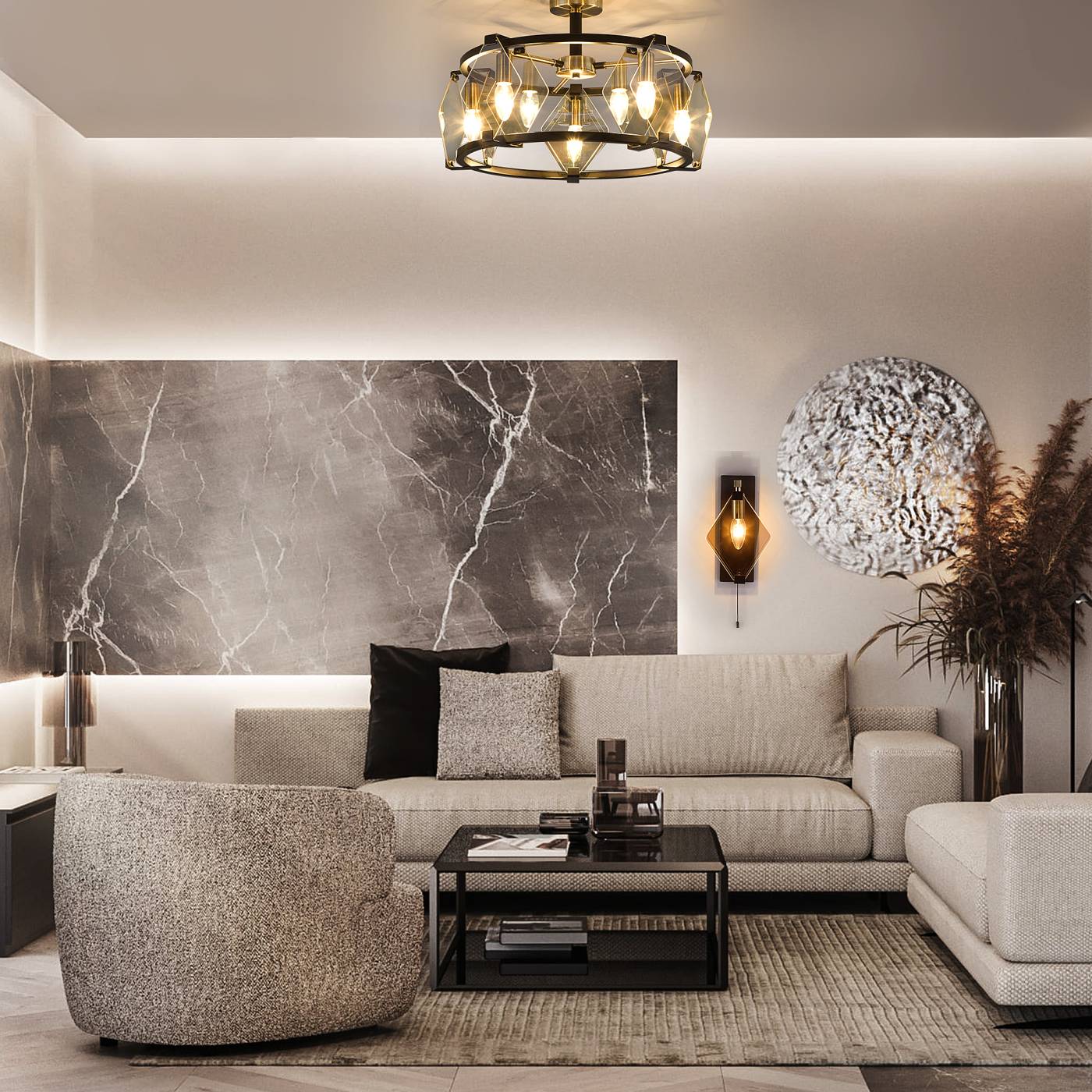 60126/5 черный Smart (60116/5) Потолочная люстра Eurosvet Aragon 60126/5 черный Smart (60116/5)