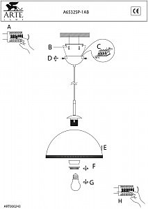 Светильник подвесной Flushes A6532SP-1AB