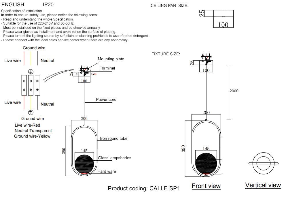 CALLE SP1 BRASS Светильник подвесной Crystal Lux Calle CALLE SP1 BRASS