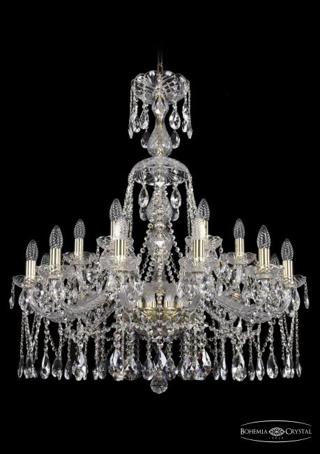 1413/12+6/300/XL-95 G Подвесная хрустальная люстра 1413 Bohemia 1413/12+6/300/XL-95 G