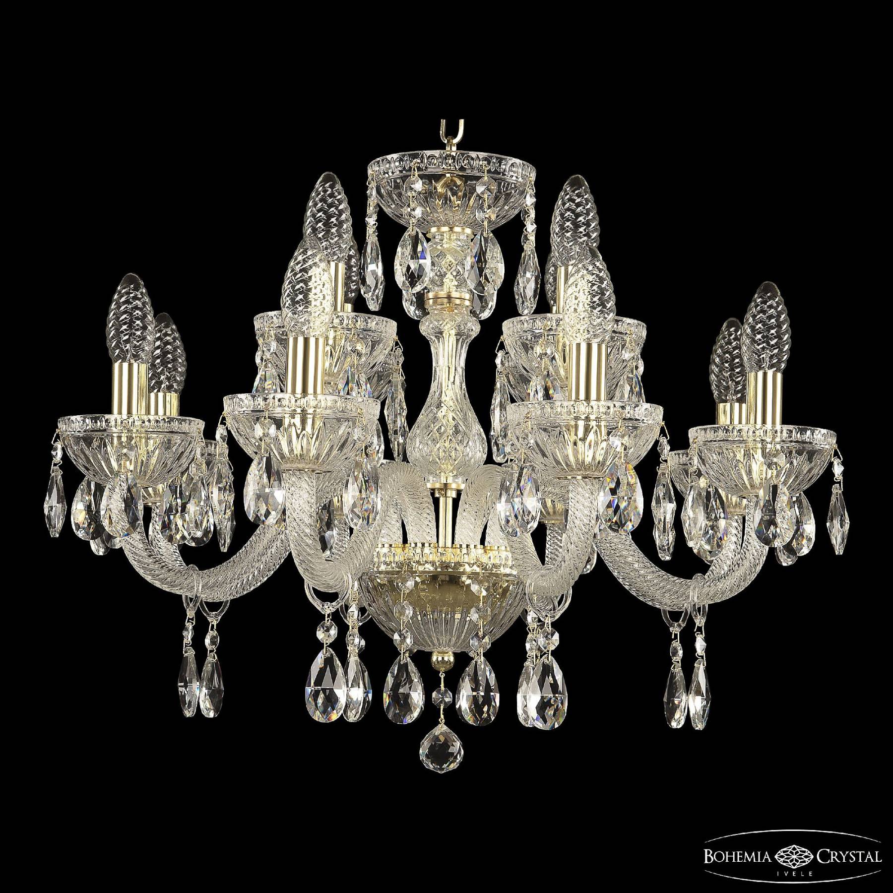 5417/8+4/195 G Clear/M-1G Подвесная люстра Bohemia 5417 5417/8+4/195 G Clear/M-1G