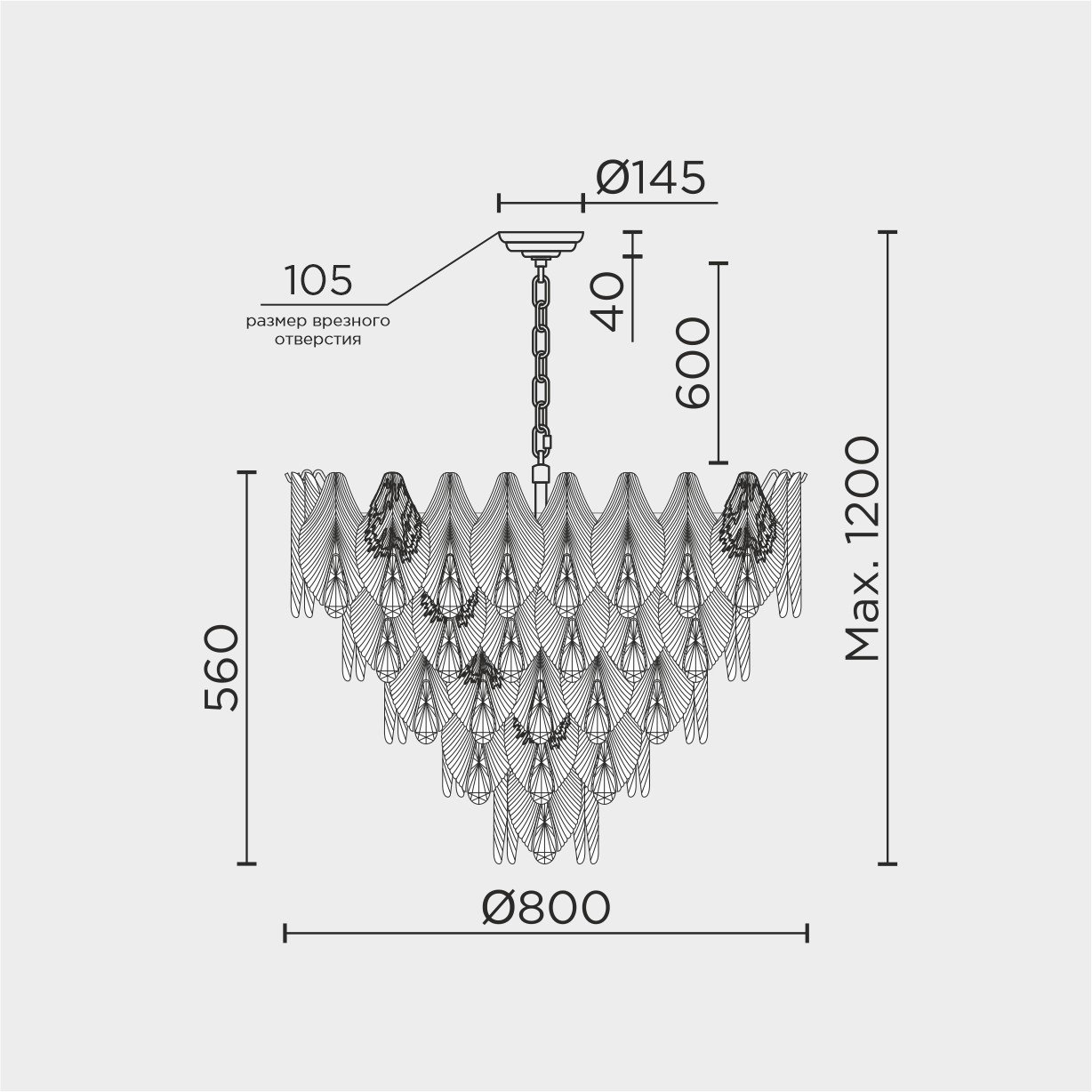 ML.6228.800 GD Подвесная люстра ML Modelux ML.6228.800 GD