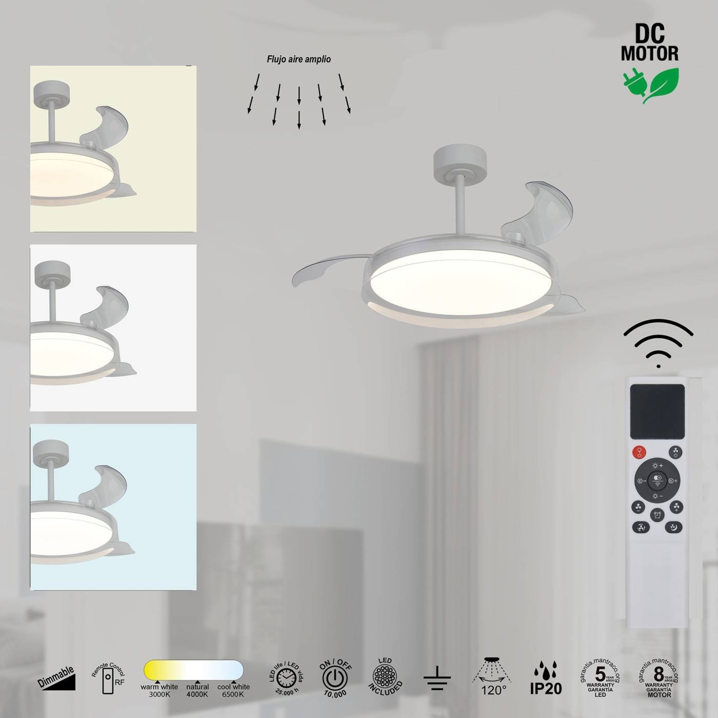 9525 Потолочная люстра GLASS FAN Mantra 9525