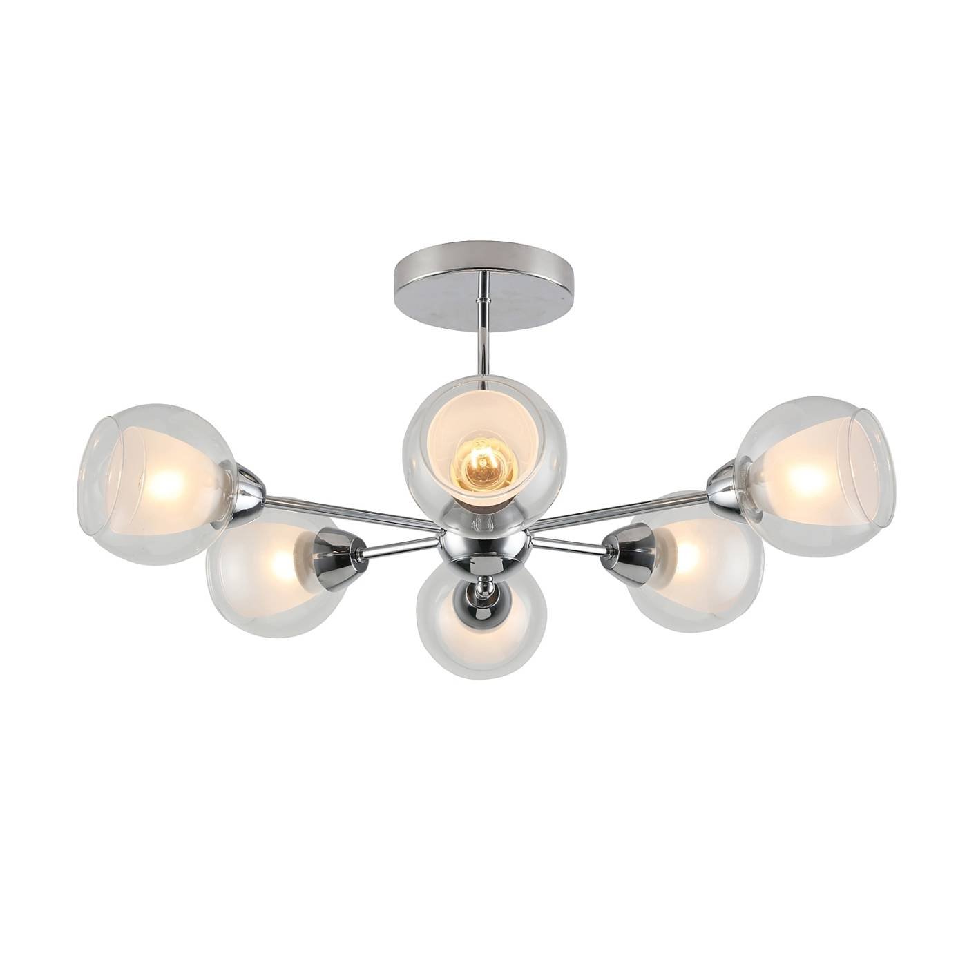 Потолочная люстра ЭкономСвет 60209 60209/6CR WT+CL