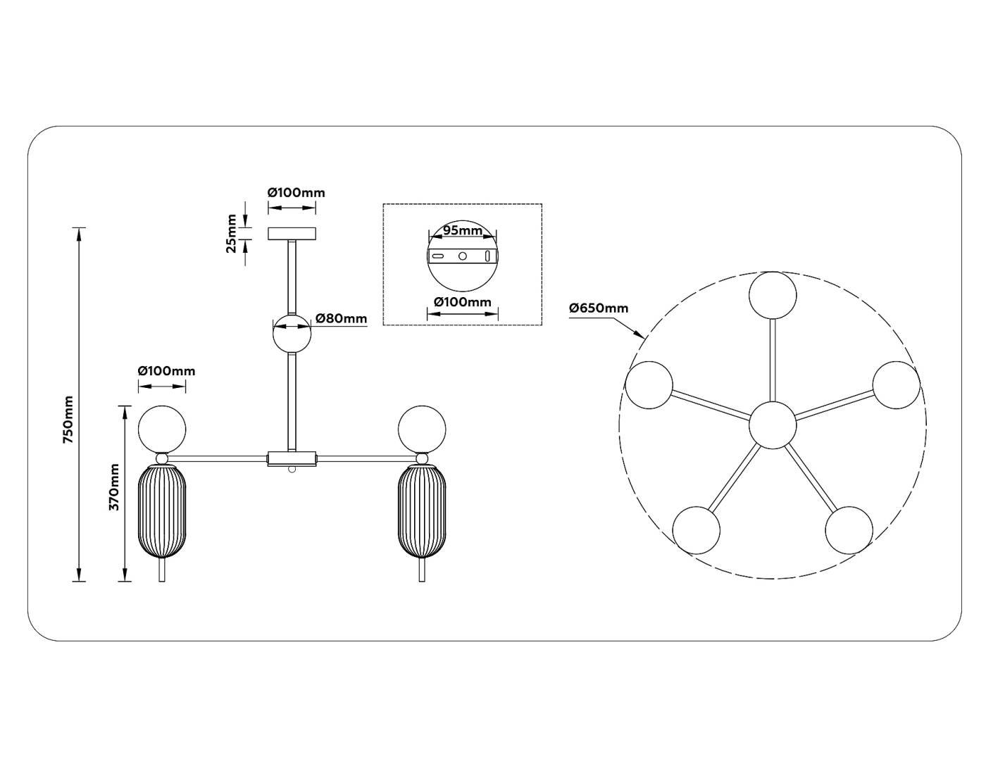 Люстра на штанге Ambrella Ceramo Modern LH53104