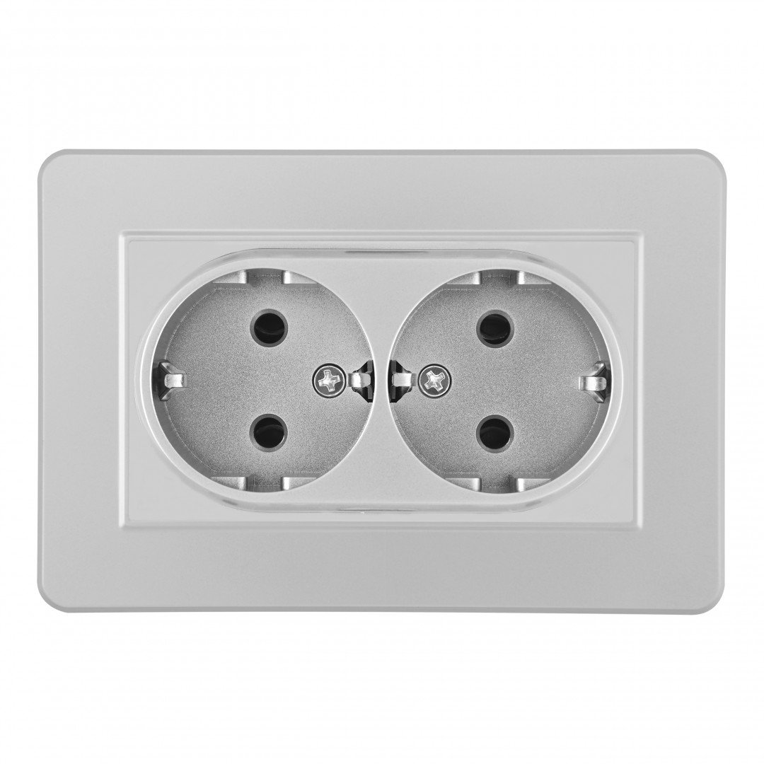 SET16-double-40-2 silver Розетка Arte Milano Set16-2 SET16-double-40-2 silver