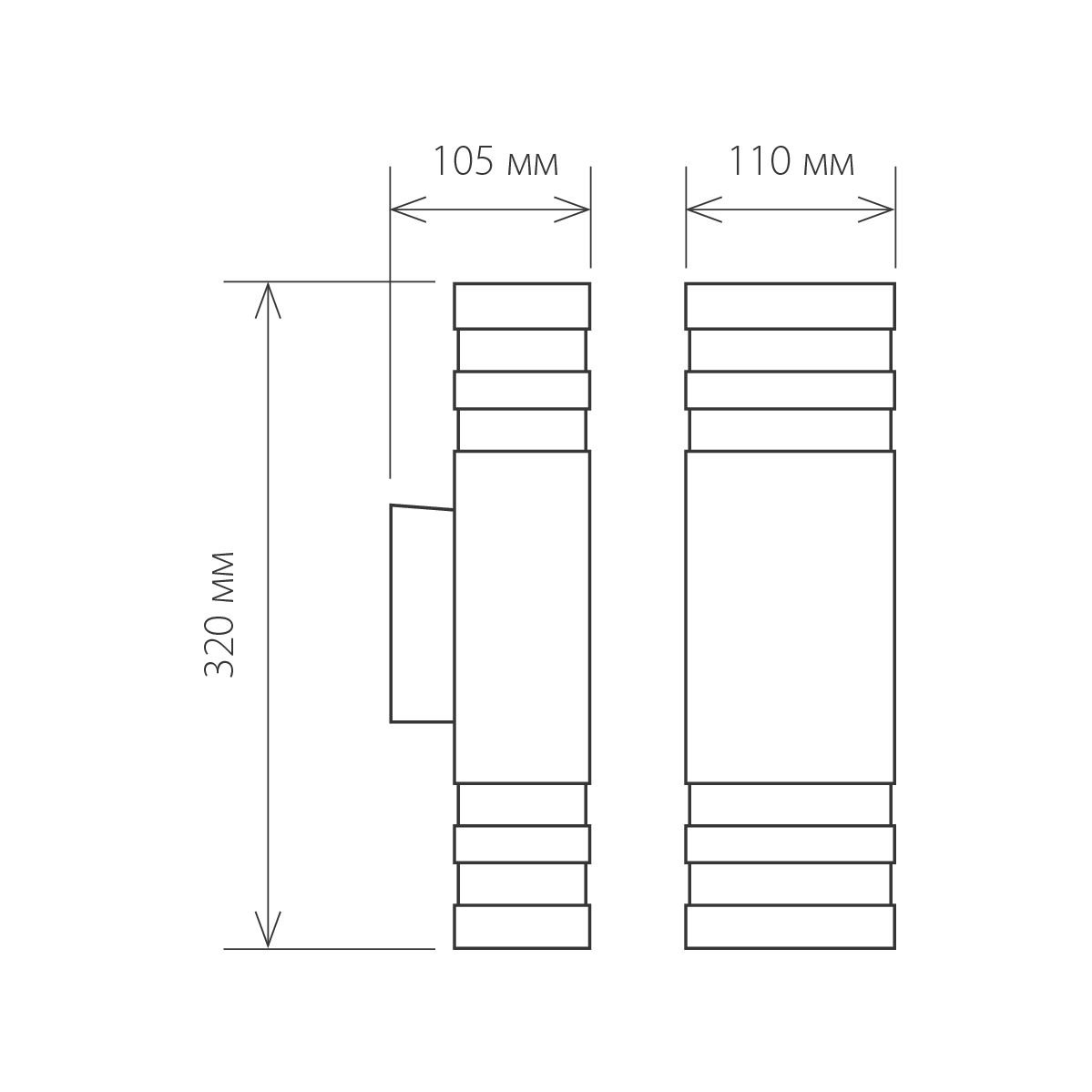 1449 TECHNO черный Уличный настенный светильник Elektrostandard 1449 1449 TECHNO черный