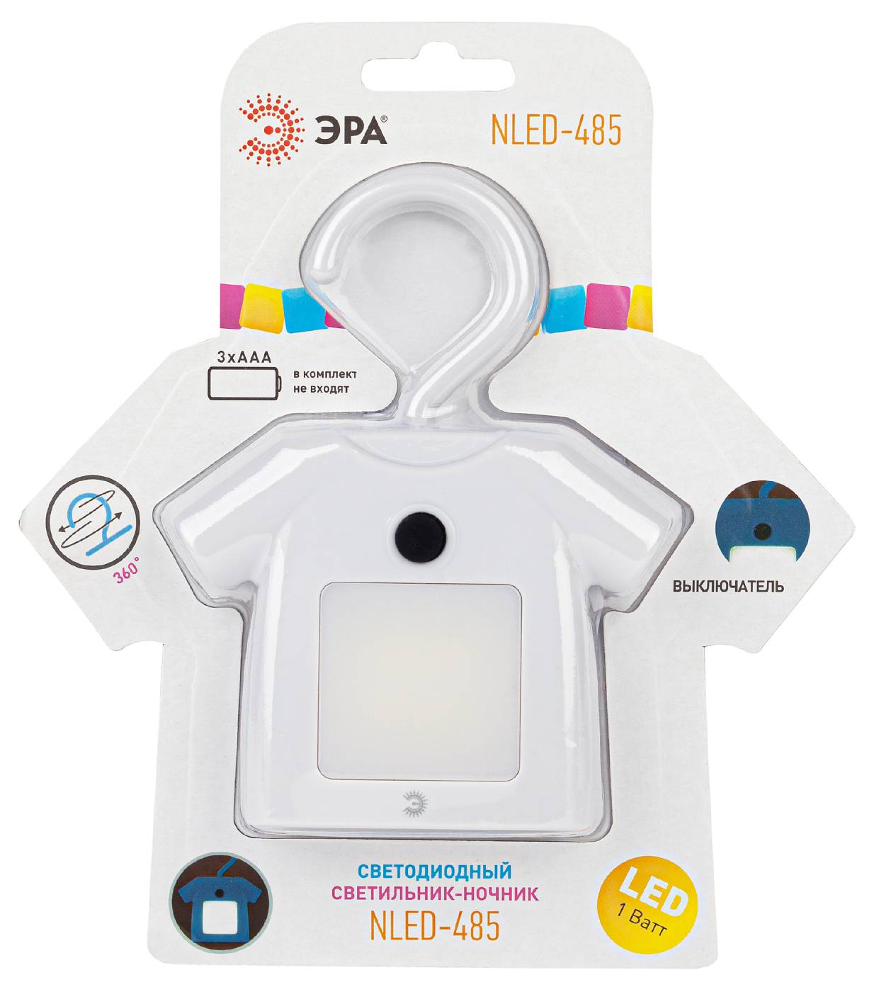 Детский ночник ЭРА NLED-485 NLED-485-1W-SW-W