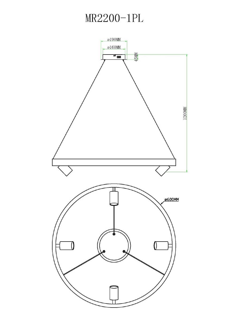 Подвесная люстра MyFar James MR2200-1PL