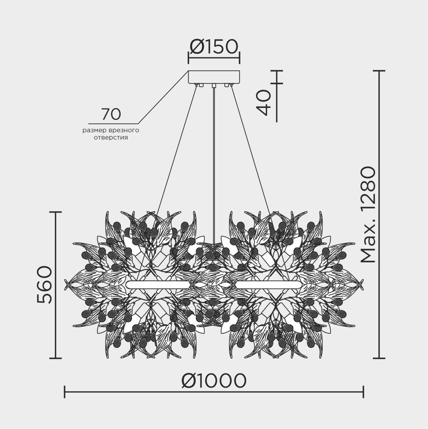 Подвесная люстра ML Modelux ML.6808.1000P CR