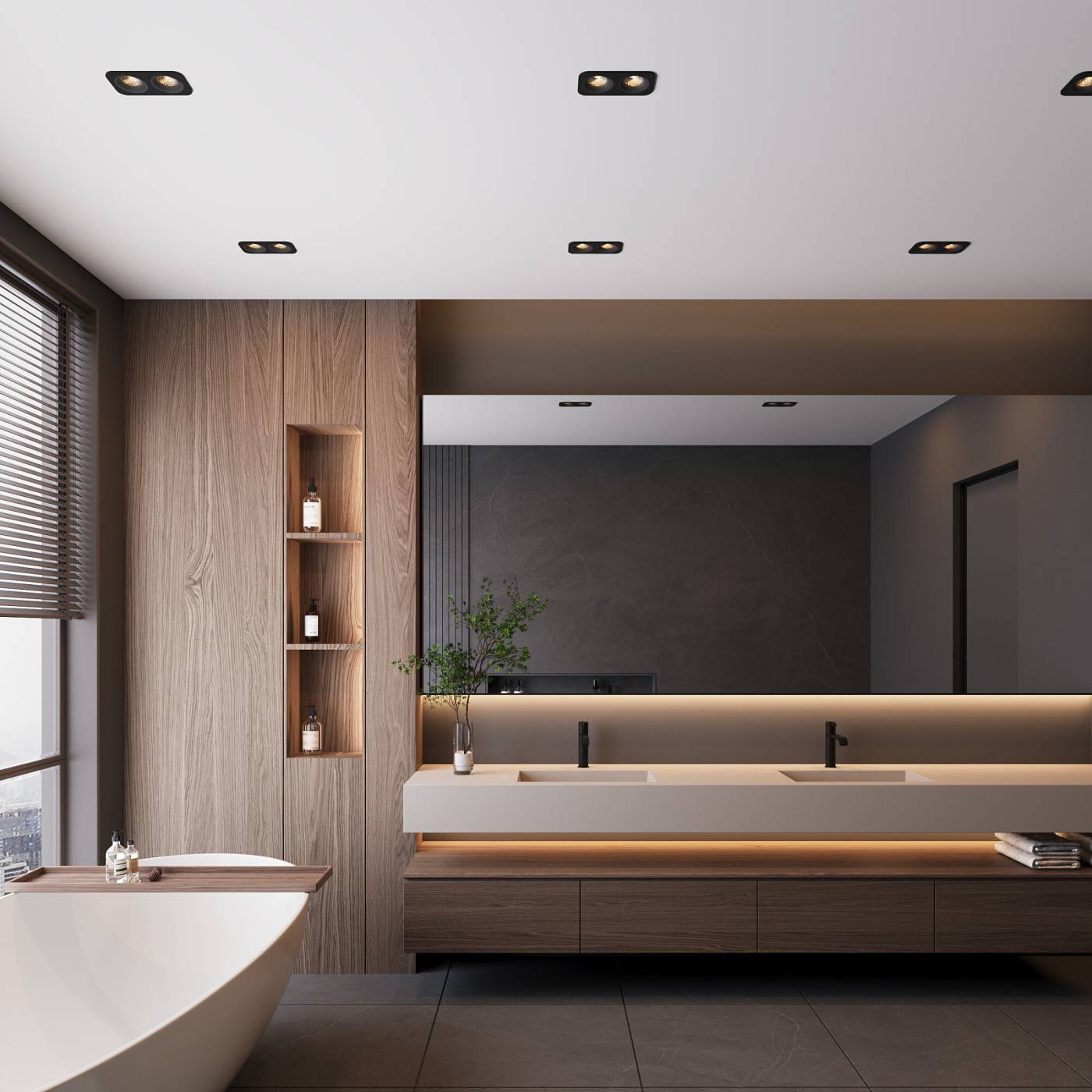 15277/LED 20W 4000K черный IP44 Встраиваемый светильник Elektrostandard Tetro 15277/LED 20W 4000K черный IP44