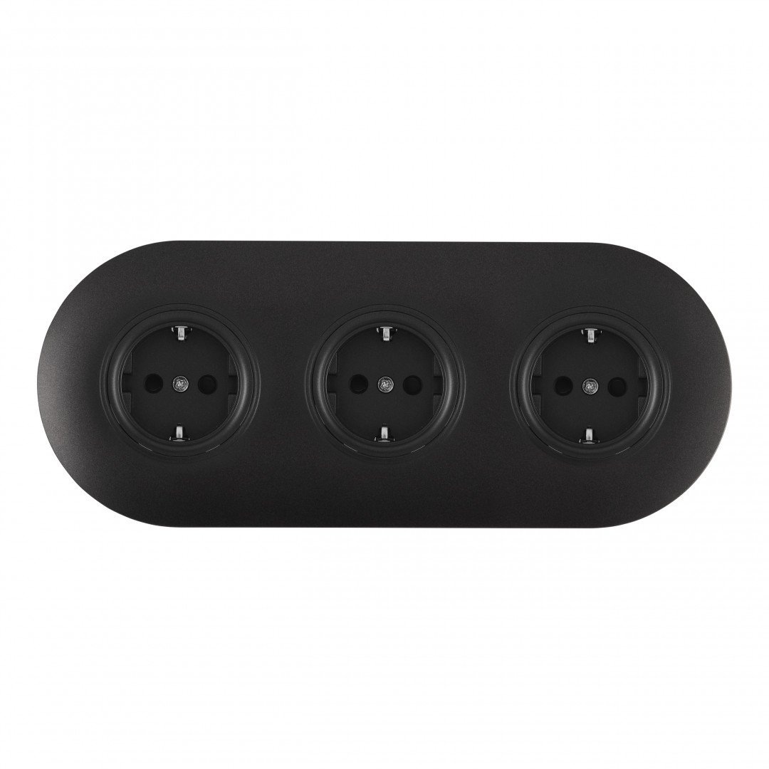 SET08-3-40-1x3 black Розетка Arte Milano Set08-3 SET08-3-40-1x3 black