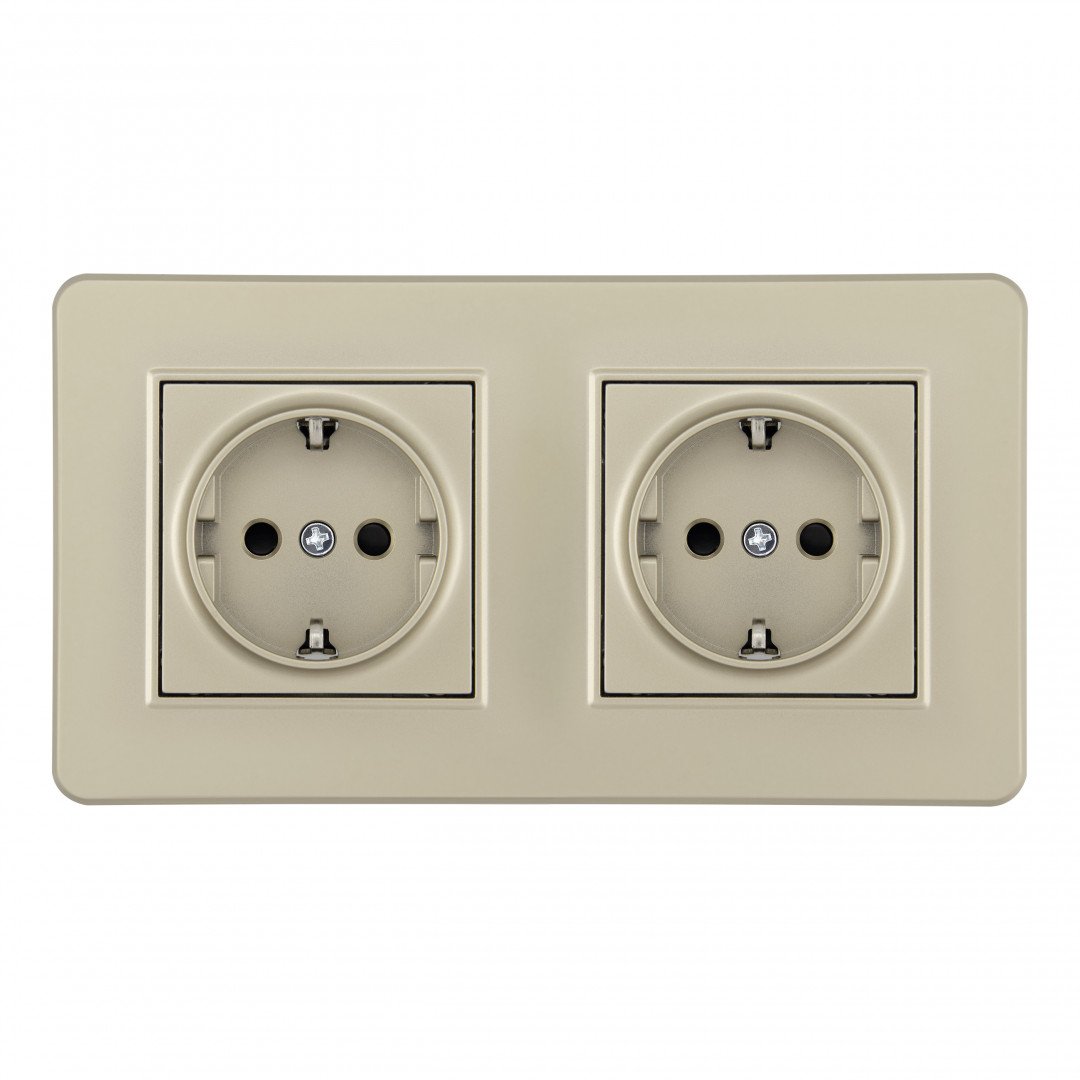 SET16-2-40-1x2 shampan Розетка Arte Milano Set16-2 SET16-2-40-1x2 shampan