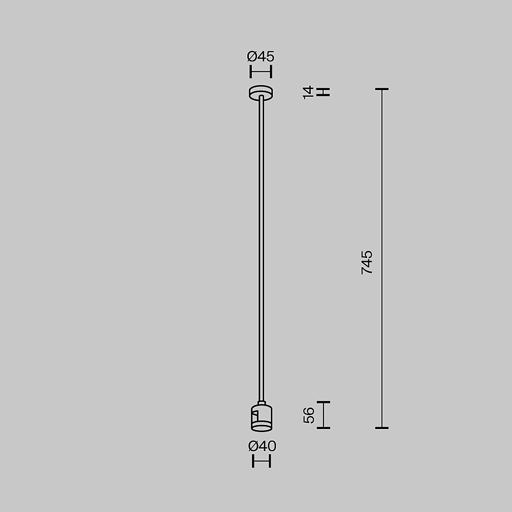 Крепление потолочное Long 700мм с прямым коннектором питания Maytoni Accessories for tracks Flarity TRA159C-IPC1-PT