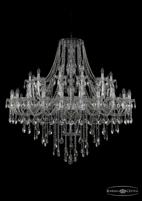 1415/24+12/530 Ni Подвесная хрустальная люстра 1415 Bohemia 1415/24+12/530 Ni