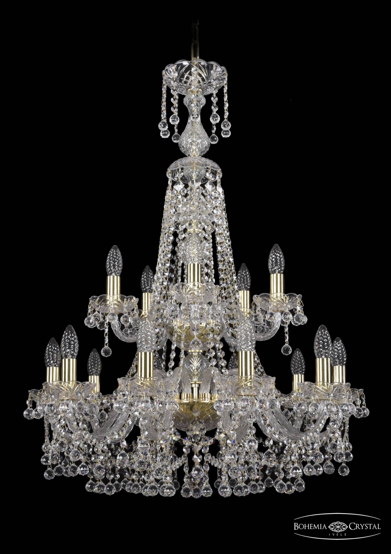 1409/10+5/240/XL-91/2d G Подвесная хрустальная люстра 1409 Bohemia 1409/10+5/240/XL-91/2d G