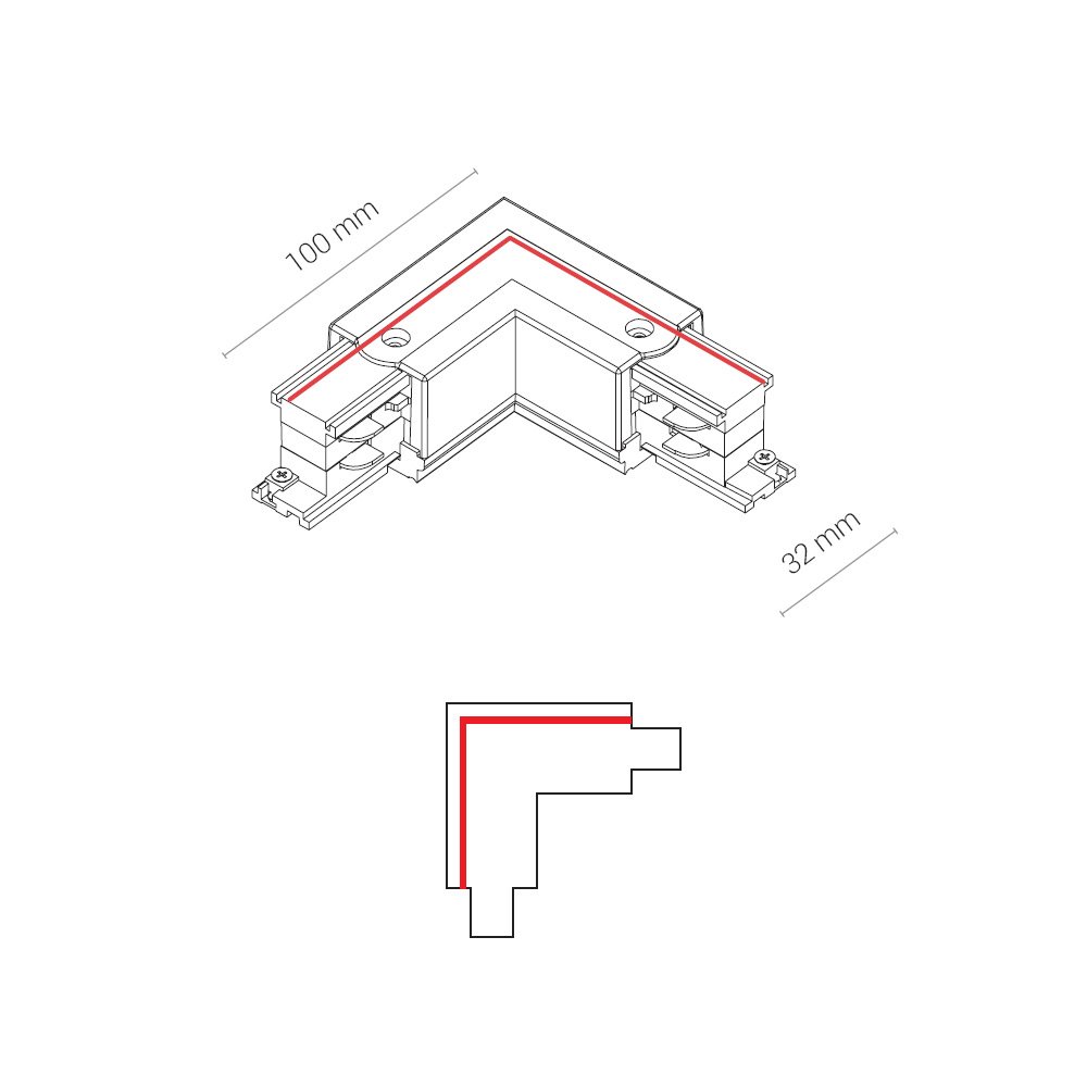 Коннектор L-образный левый Nowodvorski Ctls Power 8705