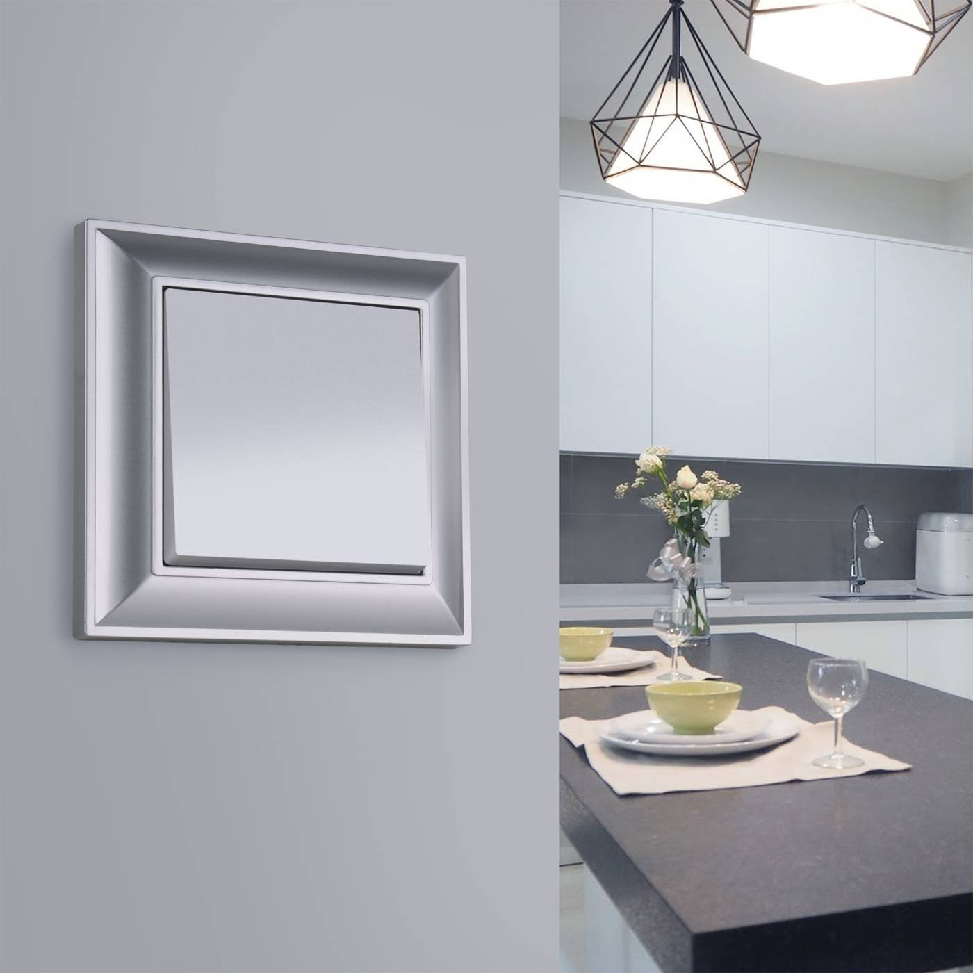 W1112006/ Выключатель одноклавишный проходной (серебряный) Выключатель Werkel W1112006/ Выключатель одноклавишный проходной (серебряный)