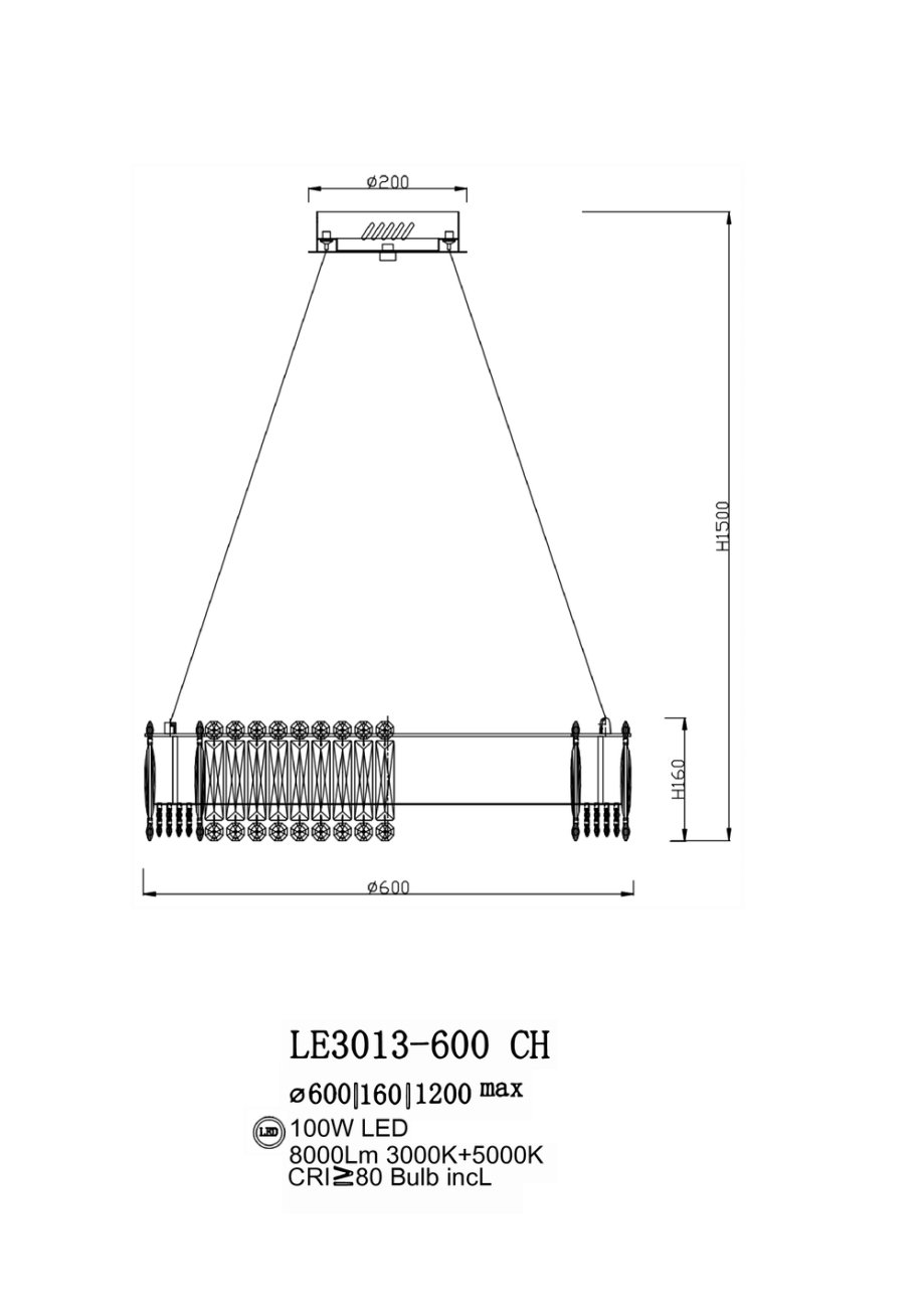 LE3013-600 CH Подвесная люстра LEON Chatelaine LE3013-600 CH