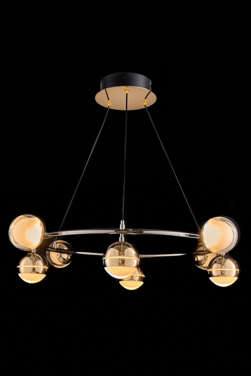 Подвесная люстра LEON Lilith LE7709/8 Black Chrome/Gold