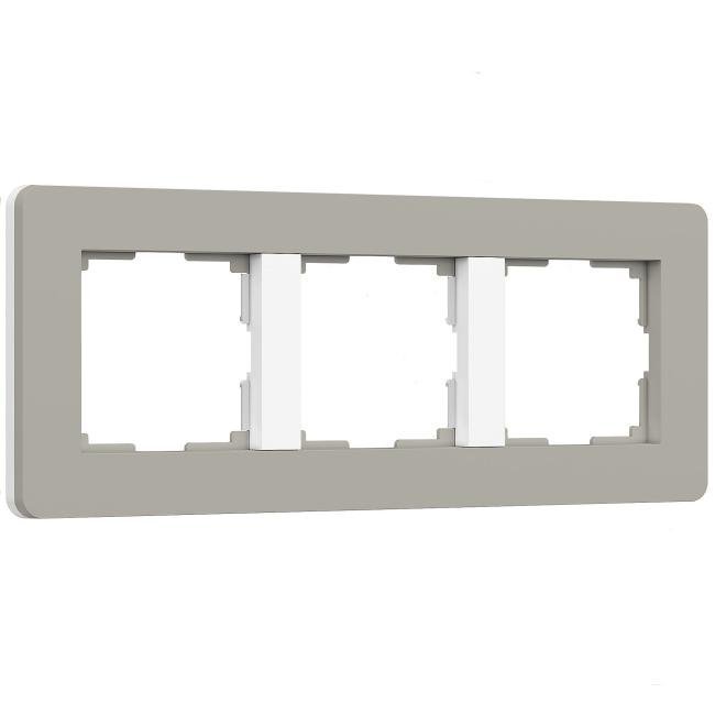 W0033067/ Рамка на 3 поста Split (дымчатый/белый, soft-touch) Рамка Werkel Split дымчатый/белый, soft-touch W0033067/ Рамка на 3 поста Split (дымчатый/белый, soft-touch)