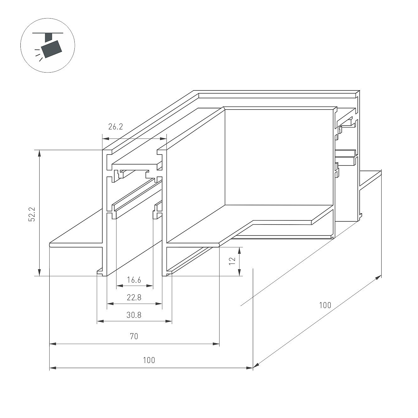 033639 Угловой коннектор для встраиваемого трека Arlight Mag-Orient 033639