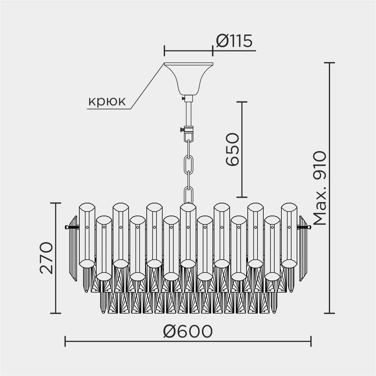 Подвесная люстра ML Modelux ML.9006.12 GD-SM