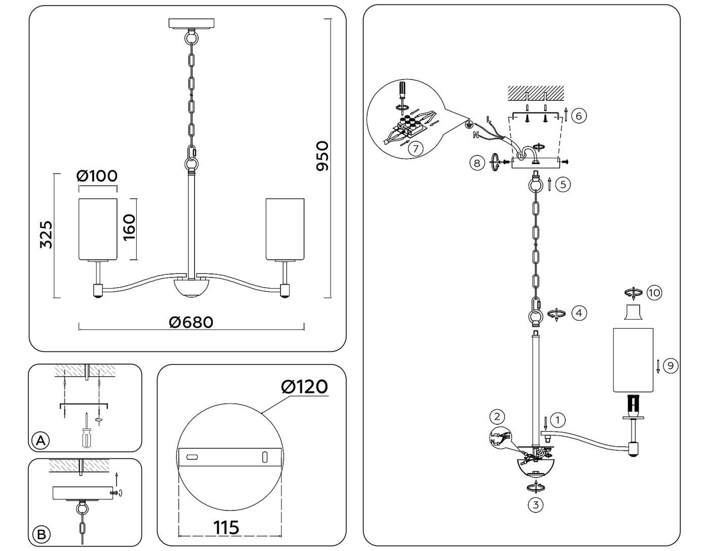 LH56053 Подвесная люстра Ambrella Heigh Light LH56053