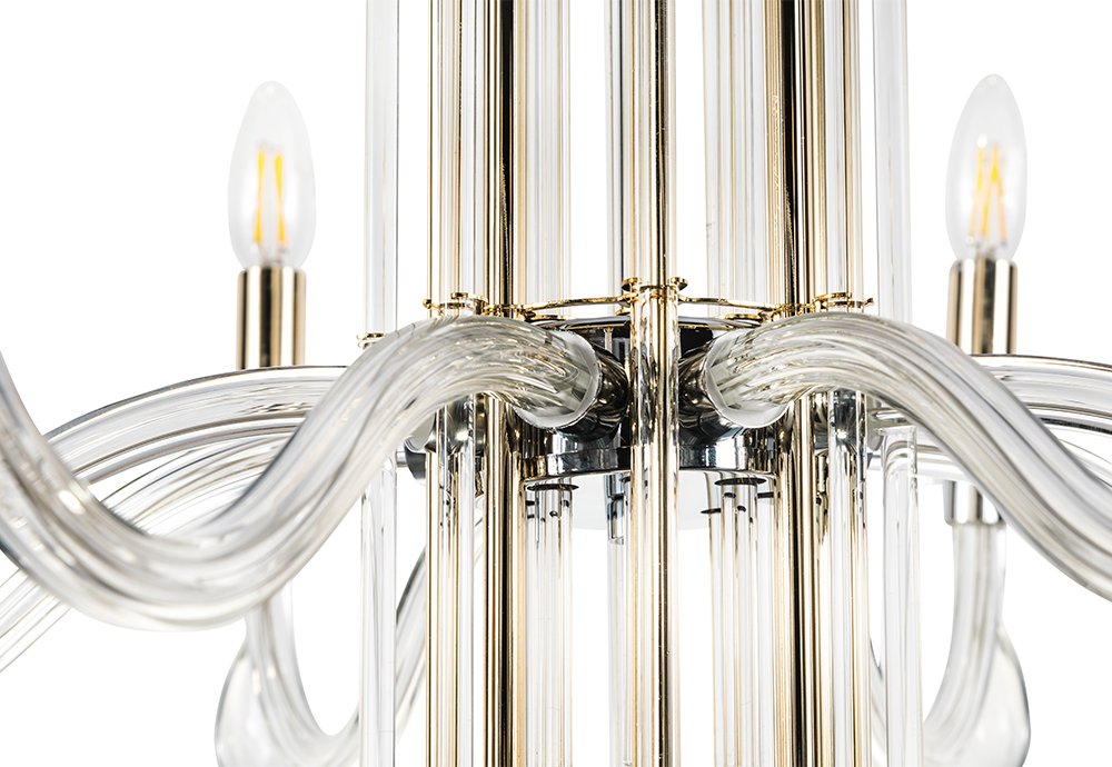 Подвесная люстра Crystal Lux Aurelio AURELIO SP8 GOLD+CHROME/TRANSPARENT