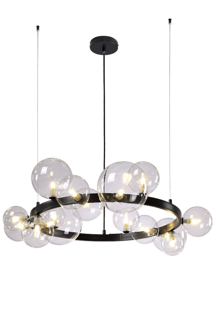 Подвесная люстра Crystal Lux Agata AGATA SP15 V2 BLACK/TRANSPARENTE