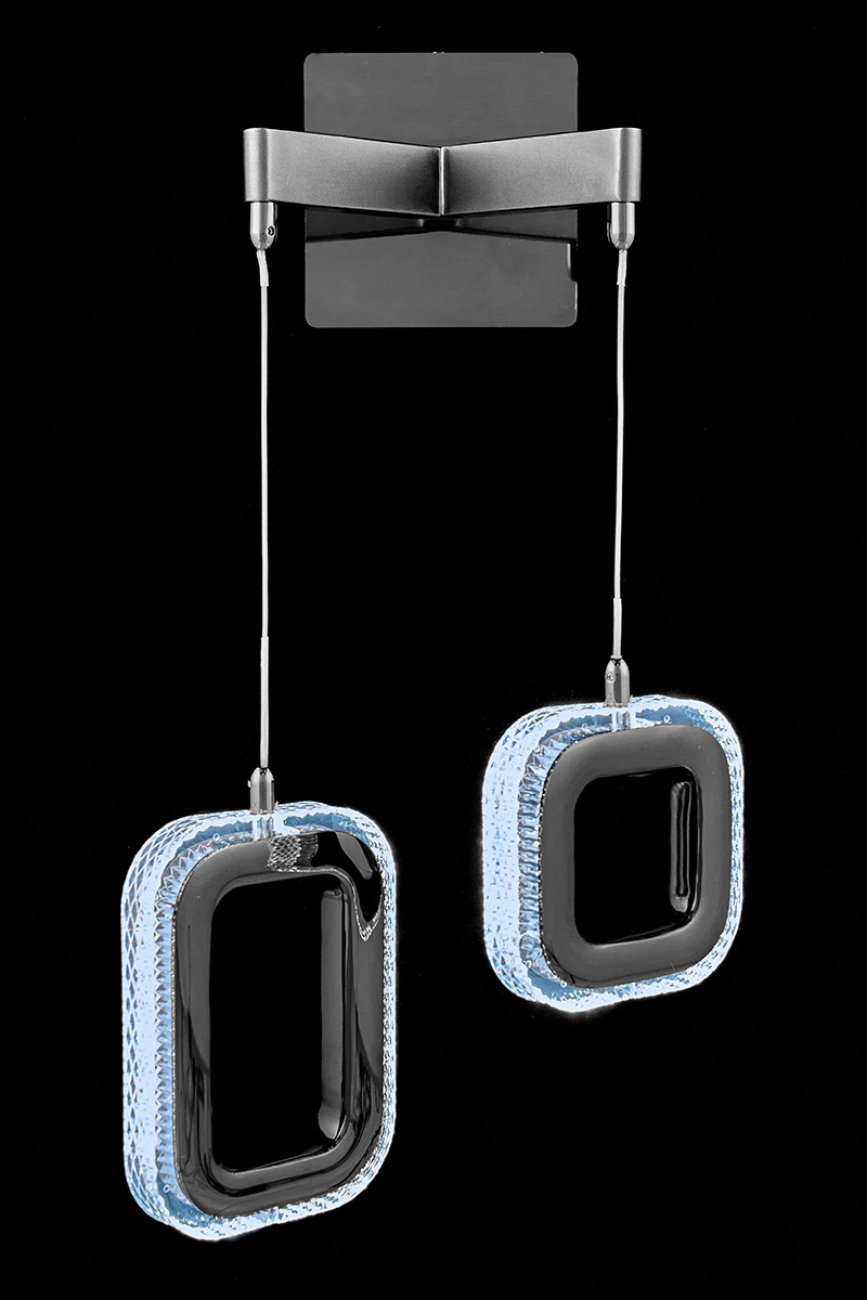 LE7701/2W Grey/Black Chrome Настенное бра LEON Theona LE7701/2W Grey/Black Chrome