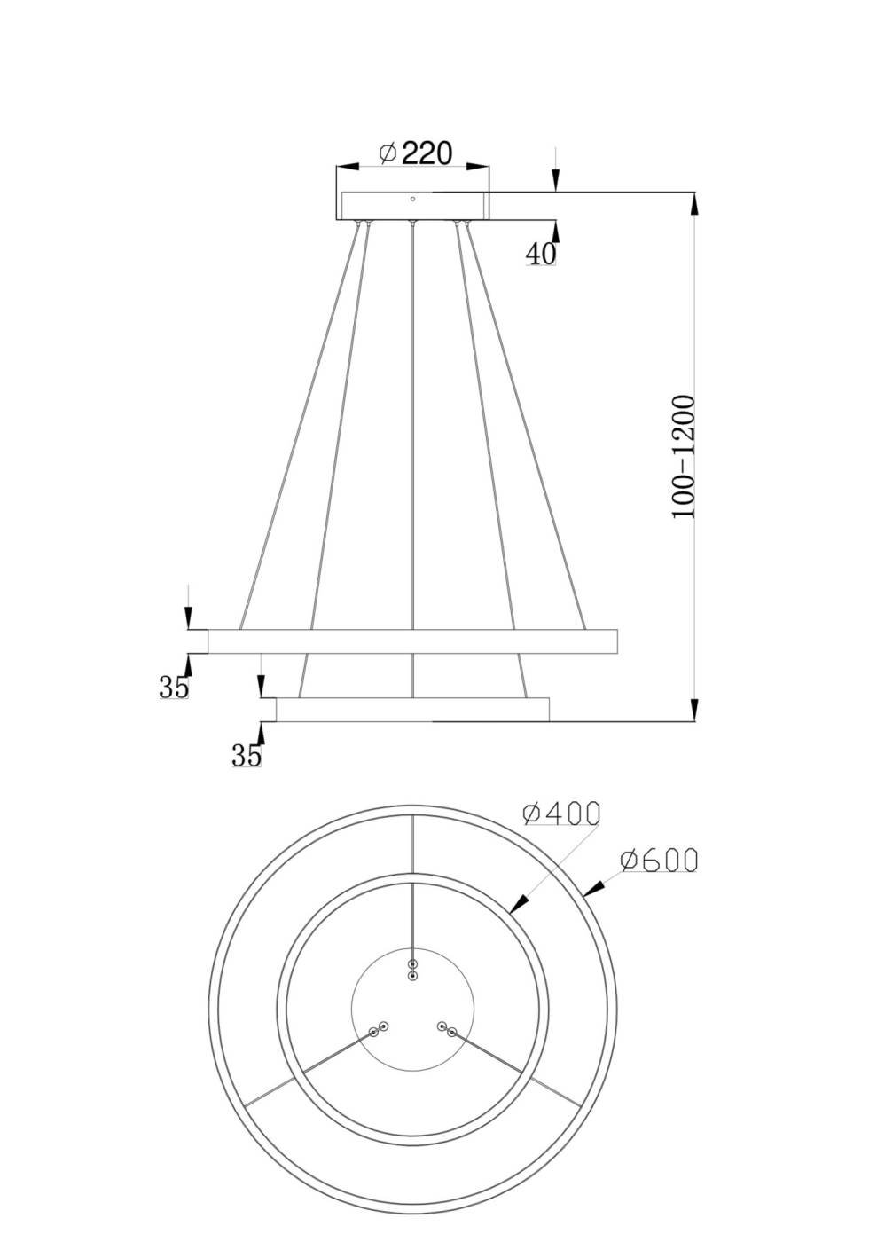 MOD058PL-L55W4K Подвесная люстра Maytoni Rim MOD058PL-L55W4K