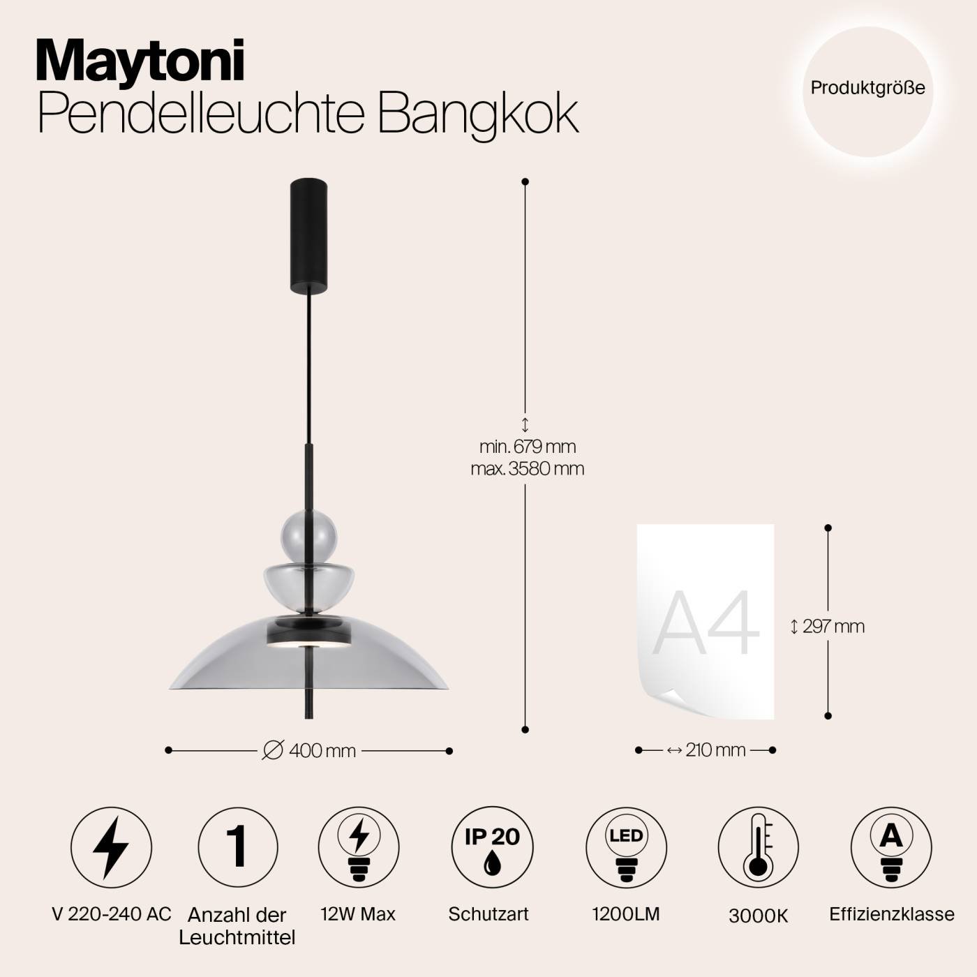 MOD185PL-L11B3K3 Светильник подвесной Maytoni Bangkok MOD185PL-L11B3K3