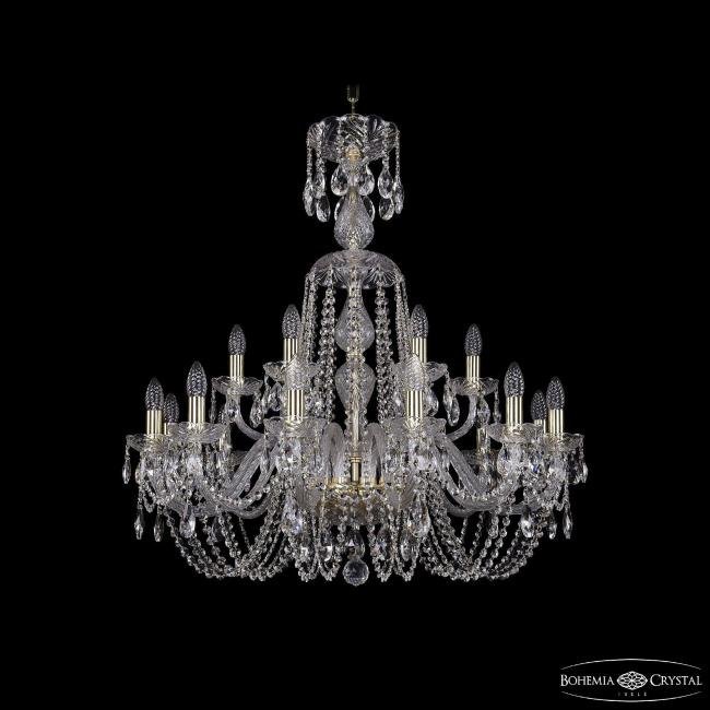 Подвесная хрустальная люстра 1402 Bohemia 1402/12+6/300/XL-90 G