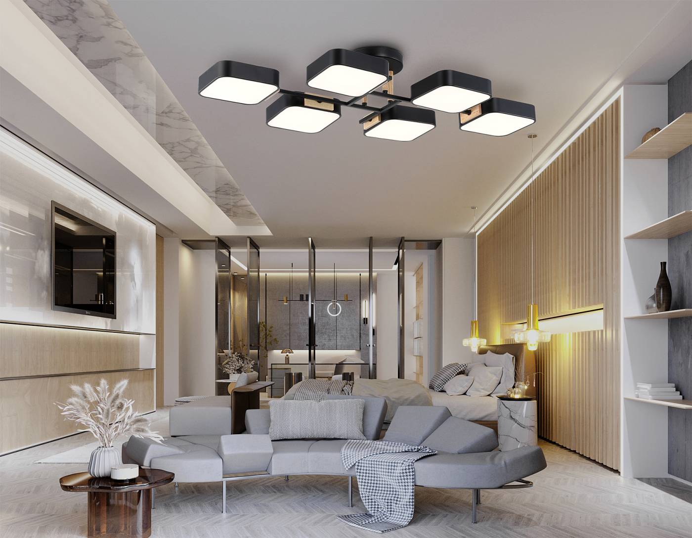 Потолочная люстра Ambrella LineTech FL4887