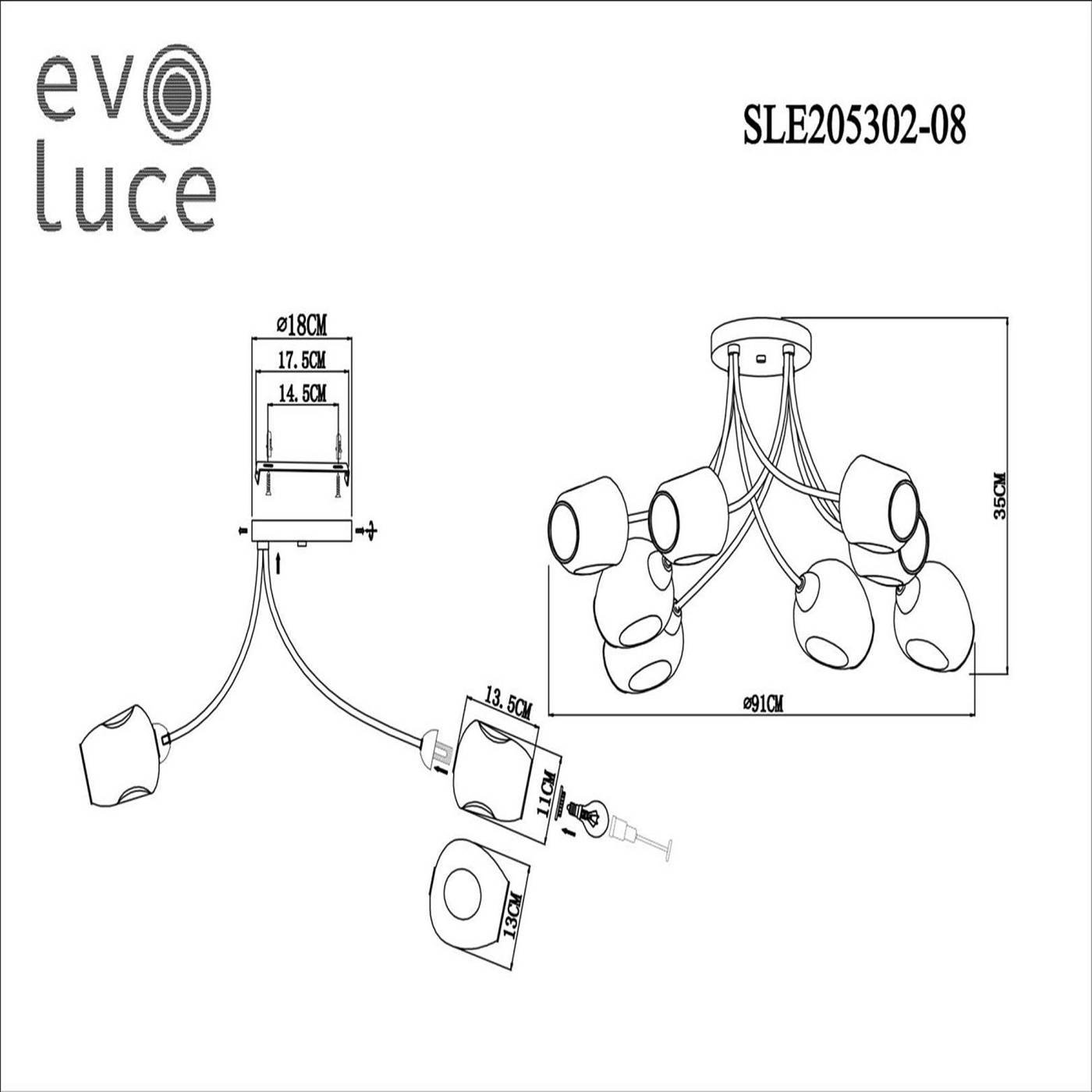 SLE205302-08 Потолочная люстра Evoluce Besano SLE205302-08