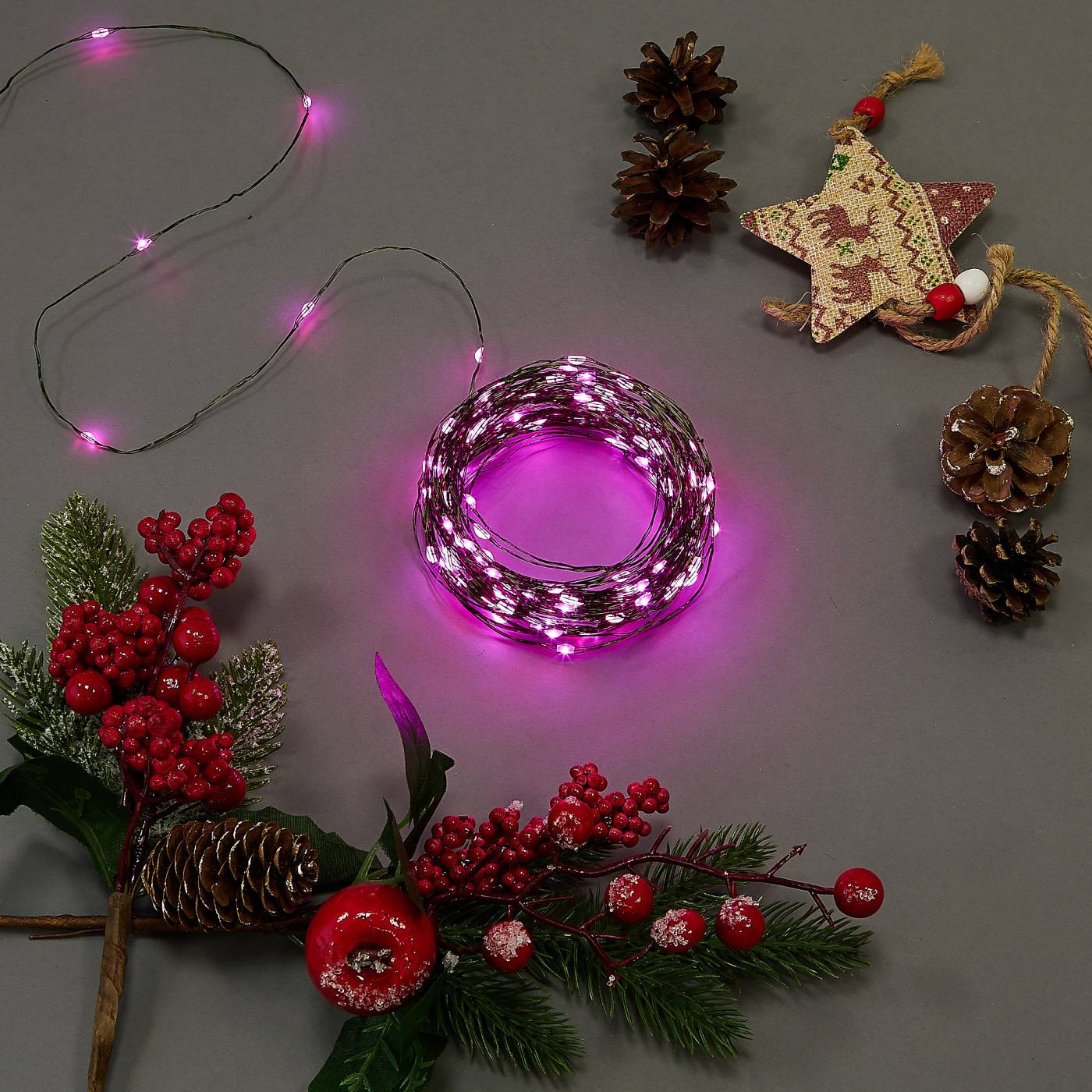 Гирлянда Uniel ULD-S2000-200/DGA PINK IP20 DEW