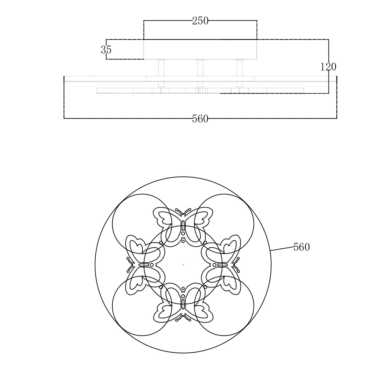 10272/8LED Потолочная люстра Butterfly Escada 10272/8LED