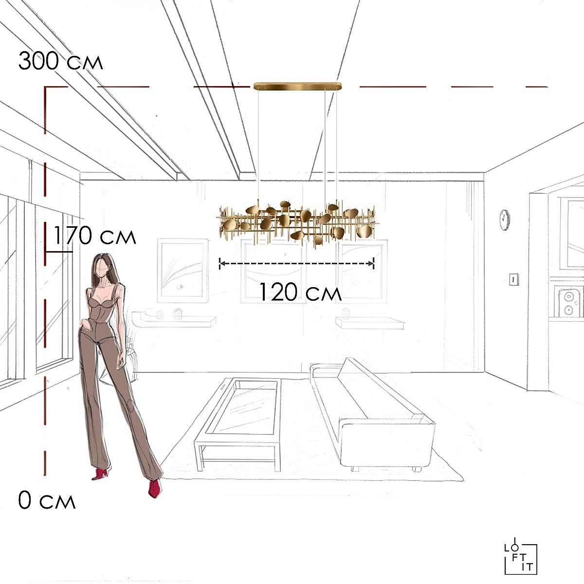 10396/1200R Подвесная люстра Loft It Escama 10396/1200R