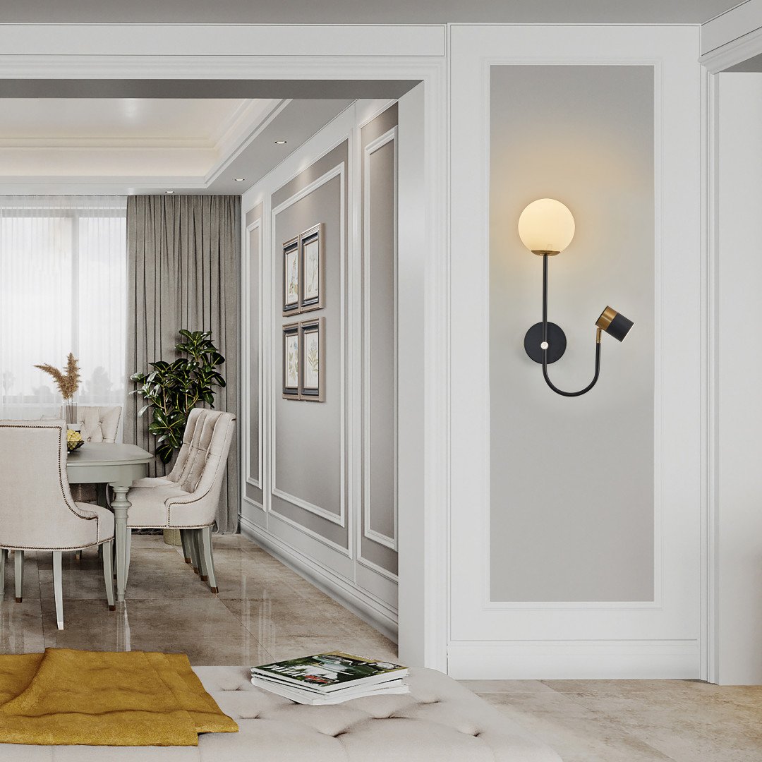 274802/1+1B BK/GD Настенное бра Arte Milano Ferrara71040 274802/1+1B BK/GD